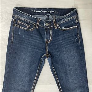 straight leg low rise jeans